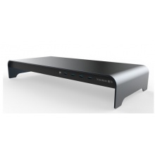 鹿为多功能电脑显示器屏增高架 枪色-无线充版-带4口USB3.0