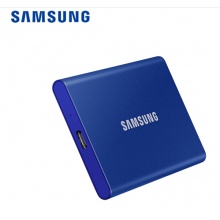 三星(SAMSUNG)500GB Type-c移动硬盘 固态(PSSD)T7极光蓝MU-PC500H 读速高达1050MB/s
