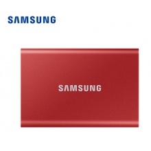 三星（SAMSUNG) 500GB Type-c移动硬盘 固态PSSD T7 火星红MU-PC500R 读速高达1050MB/s