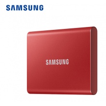 三星（SAMSUNG) 500GB Type-c移动硬盘 固态PSSD T7 火星红MU-PC500R 读速高达1050MB/s