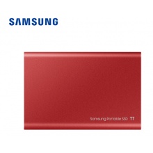 三星（SAMSUNG) 500GB Type-c移动硬盘 固态PSSD T7 火星红MU-PC500R 读速高达1050MB/s