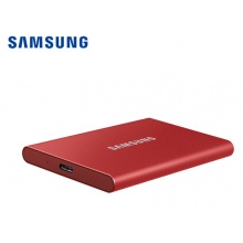 三星（SAMSUNG) 500GB Type-c移动硬盘 固态PSSD T7 火星红MU-PC500R 读速高达1050MB/s