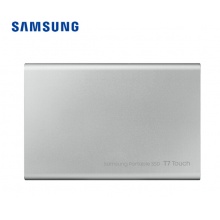 三星（SAMSUNG) 500GB Type-c移动硬盘 固态PSSD 指纹识别 T7 Touch时尚银MU-PC500S 读速高达1050MB/s