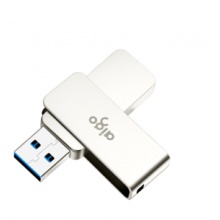 爱国者（aigo）128GB USB3.0 U盘 U330金属旋转系列 银色