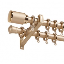 加厚铝合金北欧现代静音罗马杆时尚窗帘杆 1件=1米 香槟金单杆