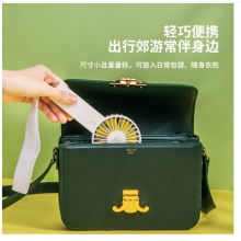 得力(deli)USB小电风扇 迷你便携式手持小风扇可 充电带挂绳 三挡风速 白色85801