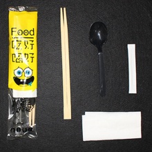 润欣 一次性餐包 筷子、勺子、牙签、纸巾四合一 15cm 单个装 个