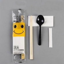 一次性筷子 106375 竹筷 勺子 纸巾 牙签 四件套 26.5*6.2cm 包