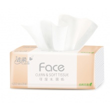 洁柔(C&S) JR078-11N 抽纸 粉Face 柔韧3层120抽面巾纸*24包 无香