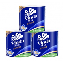 维达(Vinda) V4080-A 卷纸 蓝色经典3层160g卫生纸巾*10卷