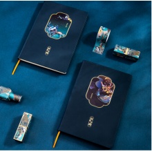 得力(deli)25K120张颐和园系列皮面本 创意古风日记本记事本笔记本子文具 前程似锦款22230