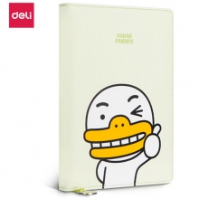 得力(deli)32K112张KAKAO FRIENDS联名皮面本 小清新记事本日记本笔记本子文具 暴走鸭22252