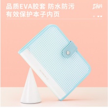 得力(deli)胶套按扣手账本 小清新精装本日记本记事本笔记本子 蓝色SZ025