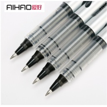 爱好 签字笔 AH-2000A 中性笔 0.5直液式走珠笔 水笔 黑色/红色/蓝色 12支装 单支