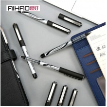 爱好 签字笔 AH-2000A 中性笔 0.5直液式走珠笔 水笔 黑色/红色/蓝色 12支装 单支