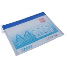 得力（deli） 网格拉链袋收纳袋/透明文件袋 资料袋 单个装 5830 A4 PVC网格拉链袋