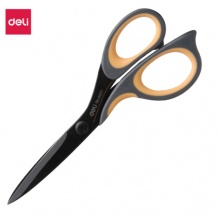得力(deli)中号不锈钢剪刀 黑色6027