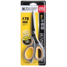 得力(deli)中号不锈钢剪刀 黑色6027