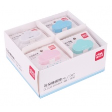 得力(deli)28块可爱云朵造型学生橡皮擦 多彩考试美术橡皮 71067