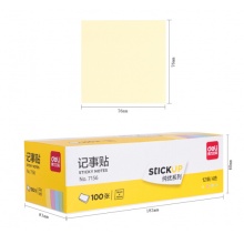 得力(deli)12本彩色便利贴粘性便签纸 76*76mm备忘留言纸/记事贴/N次贴 7156