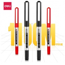 得力(deli)30支0.5mm直液走珠笔中性笔 签字笔水笔 25黑5红 33988