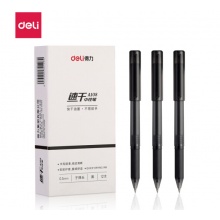 得力(deli)速干0.5mm黑色中性笔签字笔 子弹头12支 DLSX-A108