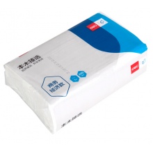 得力(deli)办公商用家庭擦手纸巾卫生纸 单层200抽 225*230mm  CC1200-02