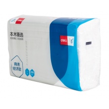 得力(deli)办公商用家庭擦手纸巾卫生纸 单层200抽 225*230mm  CC1200-02