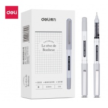 得力(deli)0.5mm全针管直液走珠中性笔 12支/盒DLSX-S653