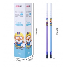 得力(deli)啵乐乐可擦中性笔芯替芯 0.5mm全针管20支/盒A858晶蓝