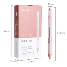 得力(deli)乐素淡彩0.38mm按动中性笔 全针管黑色12支/盒DL-A54