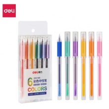 得力(deli)0.5mm全针管彩色手帐中性笔 签字绘画笔 6色DL-A125