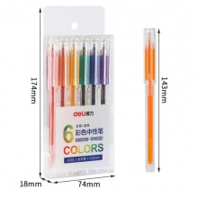 得力(deli)0.5mm全针管彩色手帐中性笔 签字绘画笔 6色DL-A125