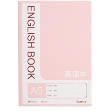 齐心(Comix)A5/50张文具笔记本子软抄本英语本缝线本作业本 12本装 C4246