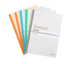 国誉(KOKUYO)Gambol渡边学生无线装订本子7mm24行 A5/60页 5本装 4色随机 WCN-G5607