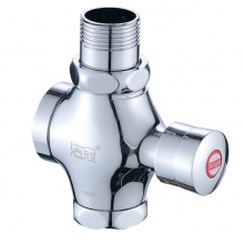 洁冠 蹲便器冲水阀手按式厕所开关延时阀大便冲洗阀自闭式卫生间冲便器 黄铜特大体1寸