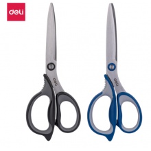得力(deli)170mm中号剪刀 弧形剪片省力剪刀 黑色77759