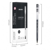 得力（deli）大容量全针管中性笔 0.5mm黑色12支/盒DL-A116