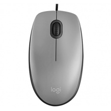 罗技（Logitech）有线静音鼠标 M111灰色
