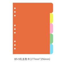 华蒿 B5 9孔隔页纸 五色卡