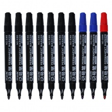 优必利 记号笔/勾线笔/签字笔/会议笔/马克笔 粗头 大头 混色(7黑2蓝1红) 5066