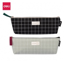 得力(deli)手提牛津布笔袋 大容量耐磨铅笔盒  颜色随机 66909