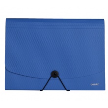 得力（deli）风琴包a4手提文件夹 办公用品 5236蓝色 13格（搭扣式）