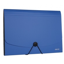 得力（deli）风琴包a4手提文件夹 办公用品 5236蓝色 13格（搭扣式）