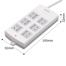 得力18246-10插座_6组_10米_PVC袋装(白)(只)
