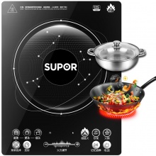 苏泊尔（SUPOR）电磁炉 整板触控 黑晶面板 9档火力 SDHC8E15-210D（赠汤锅+炒勺）
