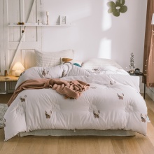 本色人家 全棉棉花被 单人双人 冬被春秋被加厚 220X240cm_8斤(填充5.3斤) 萌犬