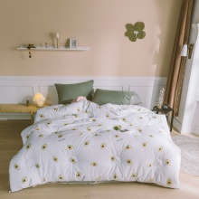 本色人家 全棉棉花被 单人双人 冬被春秋被加厚 220X240cm_8斤(填充5.3斤) 牛油果白