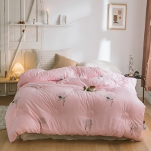 本色人家 全棉棉花被 单人双人 冬被春秋被加厚 220X240cm_9斤(填充6.3斤) 花晨月夕粉