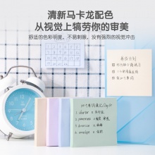 得力(deli) 21550 400张4色浅调系列淡彩简约便签纸便利贴 76*76mm 便签本N次贴记事贴